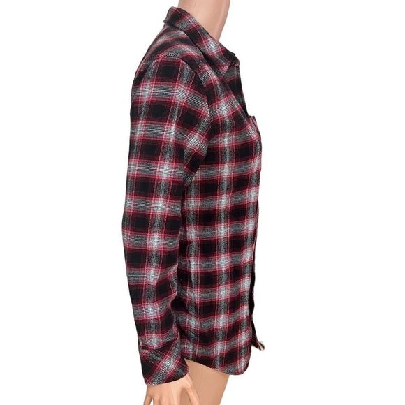 ARITZIA TNA Brisco cotton plaid flannel red black size XS - Picture 2 of 7